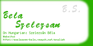 bela szelezsan business card
